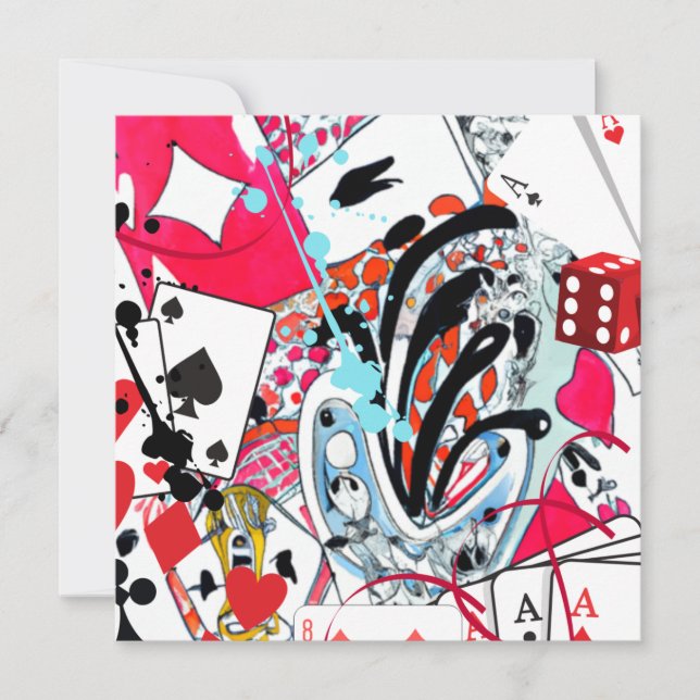Cartão De Festividades Jogos de Cartas (Frente)