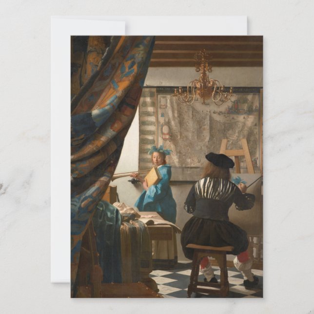 Cartão De Festividades Johannes Vermeer - A Arte Da Pintura (Frente)