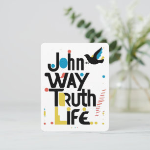 Cartão De Festividades John 14:6 Way Truth Life Modern Abstrato