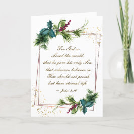 Cartão De Festividades John 3:16 Deus tão amado pelo Natal