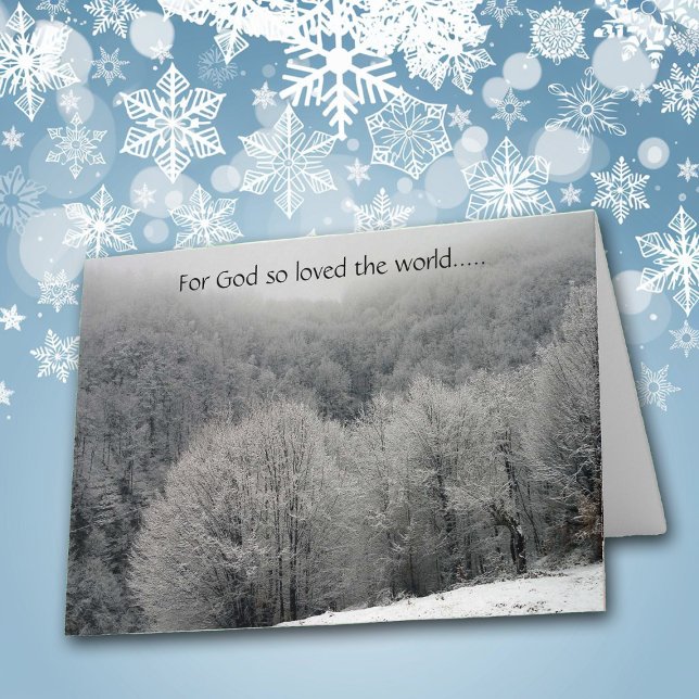 Cartão De Festividades John 3:16 Icy Frost Christmas Card (Criador carregado)