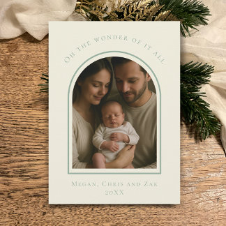 Cartão De Festividades John 3:16 Modern Sage Elegant Arch Christmas Photo