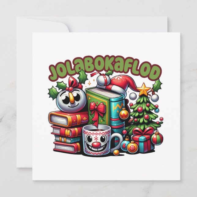 Cartão De Festividades Jolabokaflod (Frente)