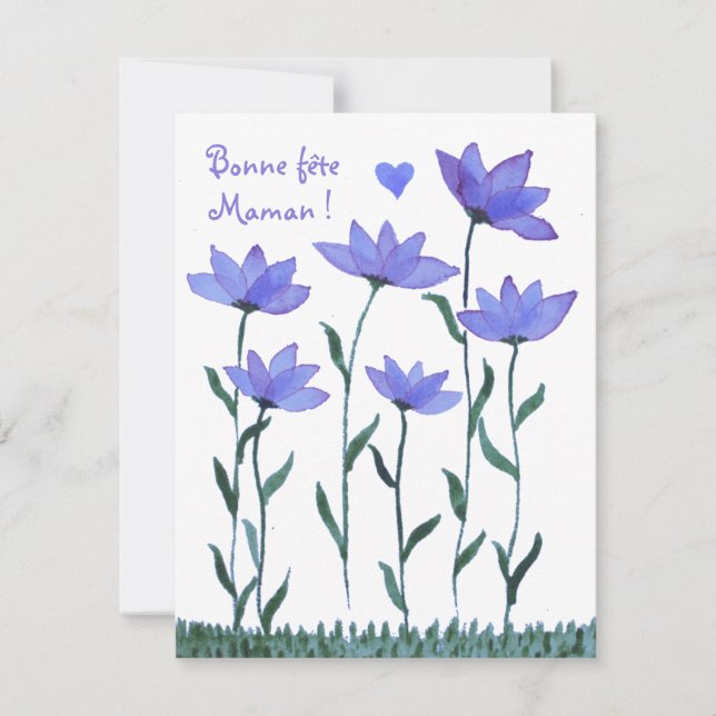 Cartão De Festividades Jolie carte de fêtes des mères fleurs aquarelle (Frente)