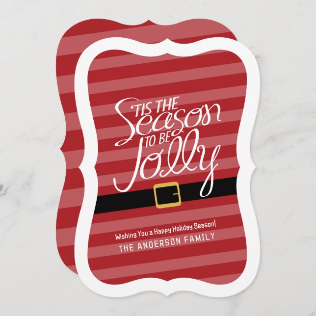 Cartão De Festividades Jolly Christmas Santa Claus Suit - Non-Photo (Frente/Verso)