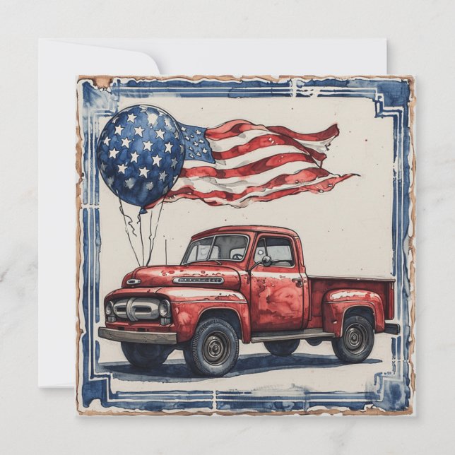 Cartão De Festividades Jornada de estrelas e riscas: Glória de vinheta (Frente)