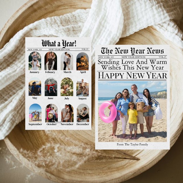 Cartão De Festividades Jornal Diversão Única Que Ano Novo 2025 (Criador carregado)