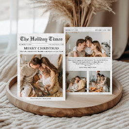 Cartão De Festividades Jornal Natal Único Família de Fotos 4