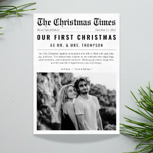 Cartão De Festividades Jornal Nosso Primeiro Natal Casado Recentemente