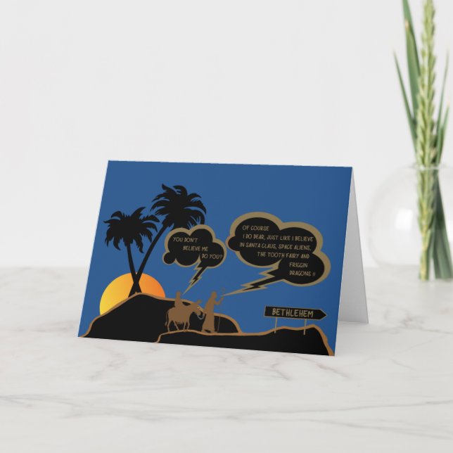 Cartão De Festividades Joseph e Mary engraçados (Frente)