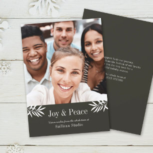Cartão De Festividades JOY and PEACE Modern Simple Photo Business