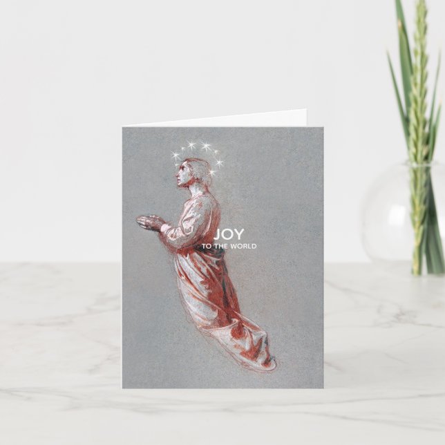 Cartão De Festividades Joy Anjo de Natal dobrado (Frente)