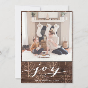 Cartão De Festividades JOY Árvore Dourada Elegante