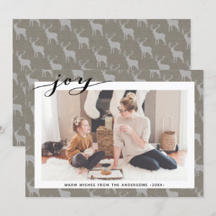 Cartão De Festividades JOY   Bagaço de Cinza castanho