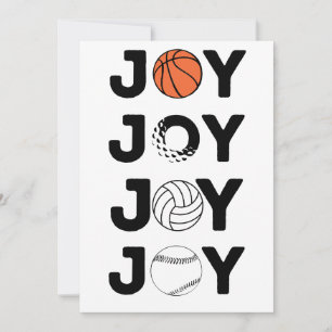 Cartão De Festividades JOY Basquetebol, Bola de Golfe, Voleibol, & Beiseb