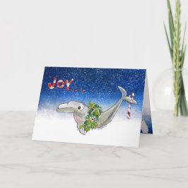 Cartão De Festividades Joy Christmas Dolphin Porpoise of Life Stars