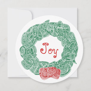 Cartão De Festividades Joy Christmas Wreath