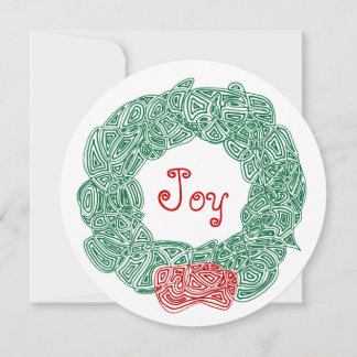 Cartão De Festividades Joy Christmas Wreath