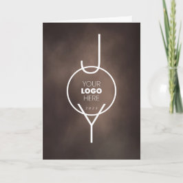 Cartão De Festividades JOY Cocoa Brown Pintado Negócios Dobrados