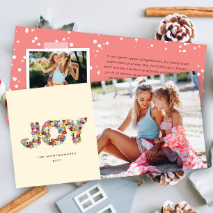 Cartão De Festividades JOY Colorful Spring Flowers Natal Foto Moderna