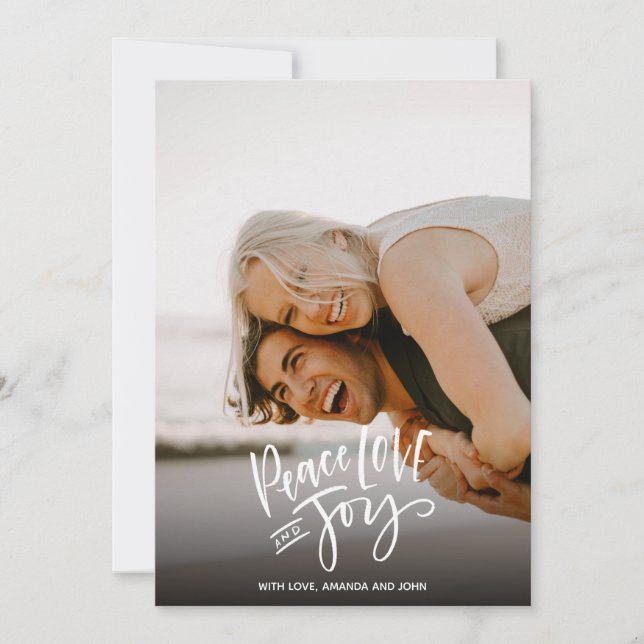 Cartão De Festividades Joy do Amor pela Paz | Feriados — Natal Vertical (Frente)