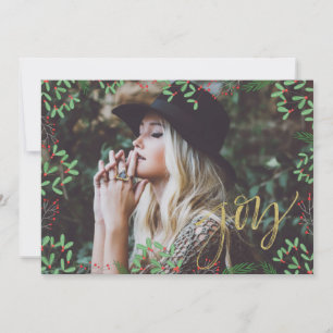 Cartão De Festividades Joy Faux Dourada Script