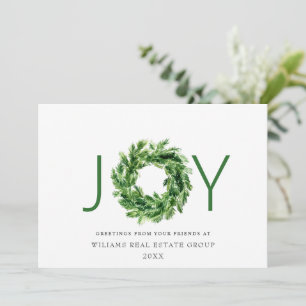 Cartão De Festividades JOY FESESEP Pine Branch Wreath Christmas