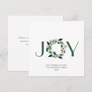 Cartão De Festividades JOY Fesly Holly Berry Wreath Natal Saudação