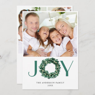 Cartão De Festividades JOY Fesly Wreath Natal FOTO Saudação