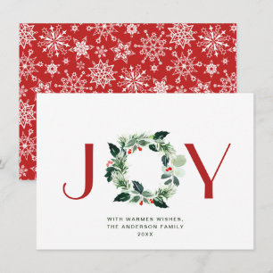 Cartão De Festividades JOY Festive Azevinho Fruta Grinalda Saudação de Na