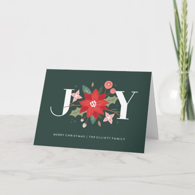 Cartão De Festividades Joy Flourish Greeting Card - Pinho (Frente)