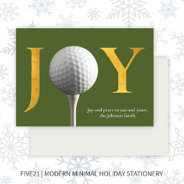 Cartão De Festividades Joy Golf Moderno e Natal Verde