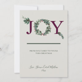 Cartão De Festividades Joy Holidays Greeting Card