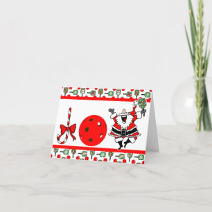 Cartão De Festividades Joy Joy Papais noeis de Natal Pickleball Paddles