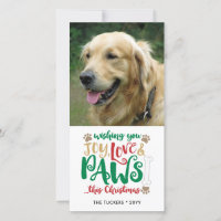 Joy Love Paws Foto de Natal do Cão