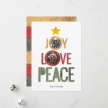 Joy Love Peace Rustic Photo Christmas Tree