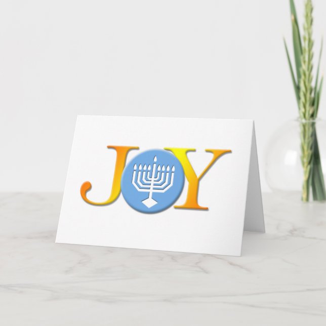 Cartão De Festividades Joy Menorah Card (Frente)
