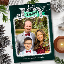 Cartão De Festividades JOY Modern Bold Script - Natal Minimalista