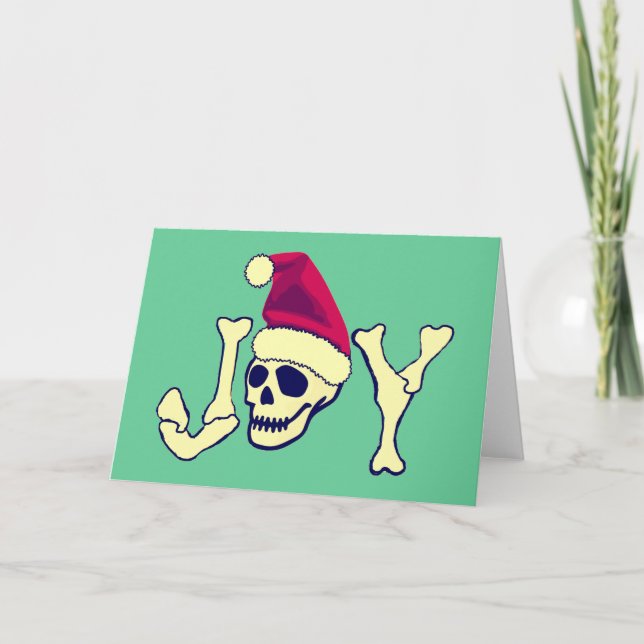Cartão De Festividades Joy - Papais noeis SKull (Frente)