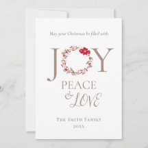 JOY PEACE AMOR A Frota de Natal | Red Beige