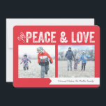 Cartão De Festividades Joy Peace Love Banner 2-Photo Holiday<br><div class="desc"></div>