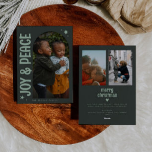 Cartão De Festividades Joy & Peace Minimalist Green Arch