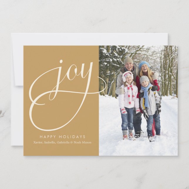 Cartão De Festividades Joy Script | Amarelo (Frente)