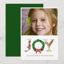 Cartão De Festividades Joy script de Natal Fora de Foto Personalizada Ho