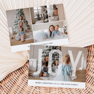 Cartão De Festividades Joy Script Photo Collage Natal