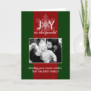 Cartão De Festividades Joy to the World Customizable Photo Greeting Card
