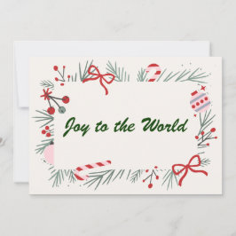 Cartão De Festividades Joy to the World Elegant Christian Christmas Card