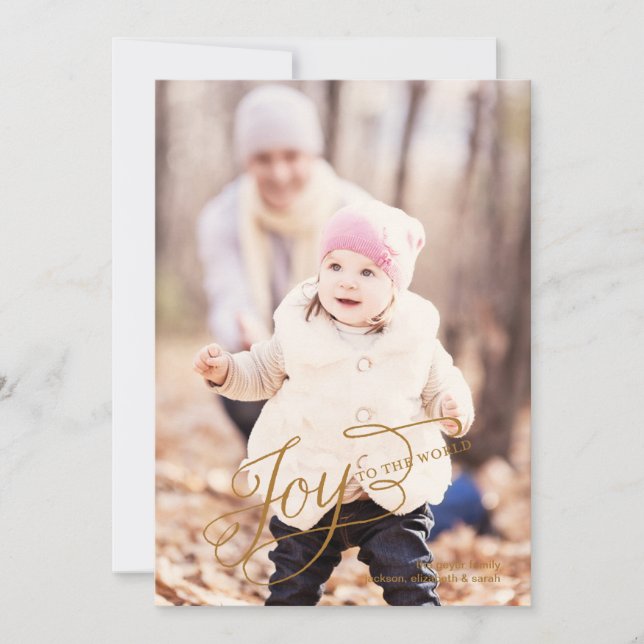 Cartão De Festividades Joy to the World - Holiday Photo Card (Frente)