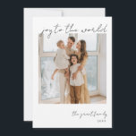 Cartão De Festividades Joy To The World Minimalist Photo Christmas Card<br><div class="desc">Este cartão de Natal apresenta as suas fotografias para a forma perfeita de desejar aos seus amigos e família boas festas!</div>