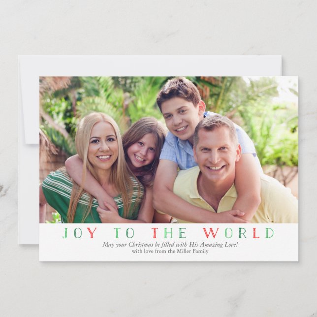 Cartão De Festividades Joy to the World Photo Christmas Card (Frente)